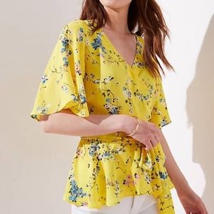 LOFT FLORAL WRAP TOP  NWOT